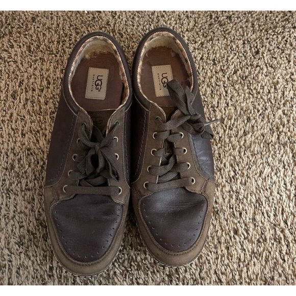 UGG Other - UGG Australia Ultra Mercer Brown Leather Sneakers Shoes EU 42.5 Men's US 9.5